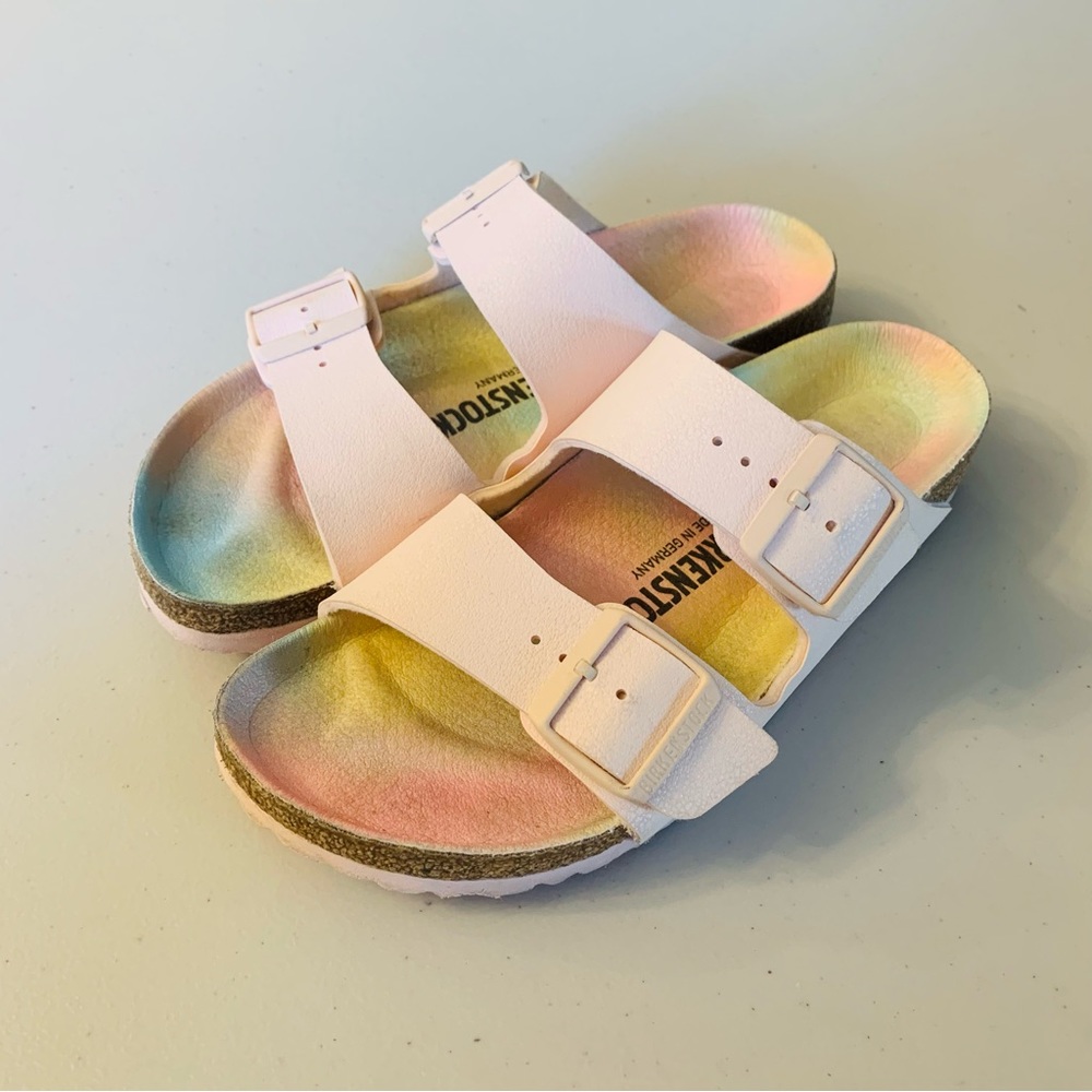 Birkenstocks Women’s Arizona Pink Slip On Sandals, Size EU 38 (US Women’s 7-7.5)